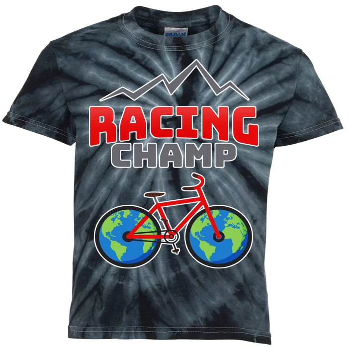 Racing Champ Bicycle Bikers Kids Tie-Dye T-Shirt