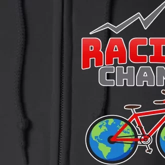 Racing Champ Bicycle Bikers Full Zip Hoodie