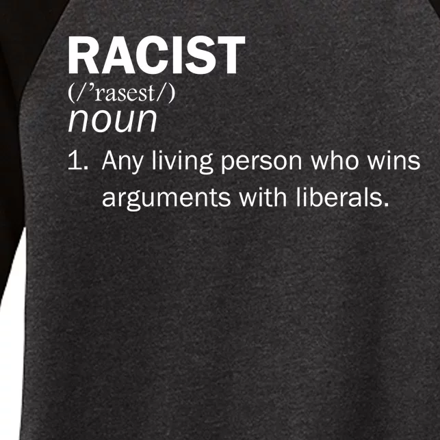 Racist Liberals Definition Women's Tri-Blend 3/4-Sleeve Raglan Shirt