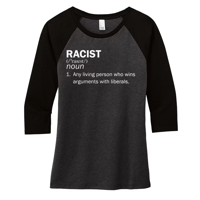 Racist Liberals Definition Women's Tri-Blend 3/4-Sleeve Raglan Shirt