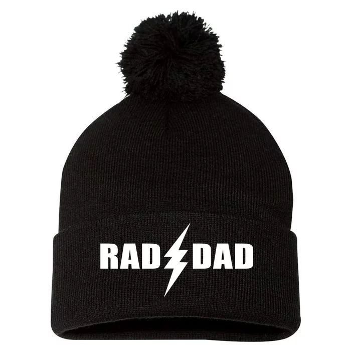 Rad Dad Lightning Logo Pom Pom 12in Knit Beanie