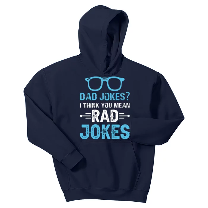 Rad Jokes Funny Dad Joke Kids Hoodie