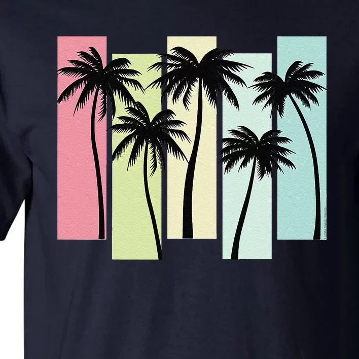 Retro Art Deco Style Summer Vacation Tropical Palm Trees Tall T-Shirt