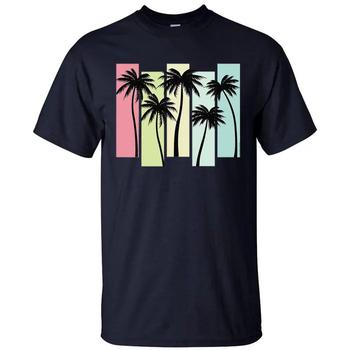 Retro Art Deco Style Summer Vacation Tropical Palm Trees Tall T-Shirt