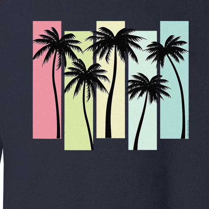 Retro Art Deco Style Summer Vacation Tropical Palm Trees Toddler Sweatshirt