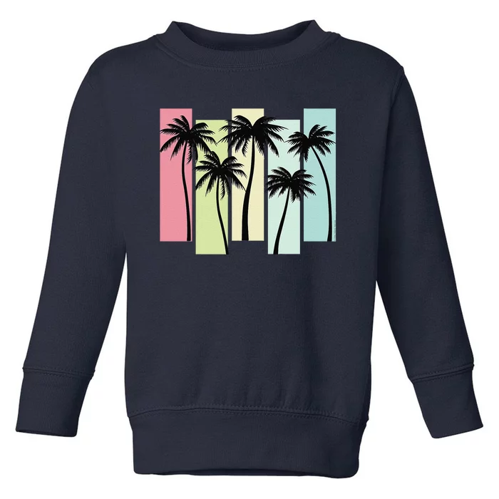 Retro Art Deco Style Summer Vacation Tropical Palm Trees Toddler Sweatshirt