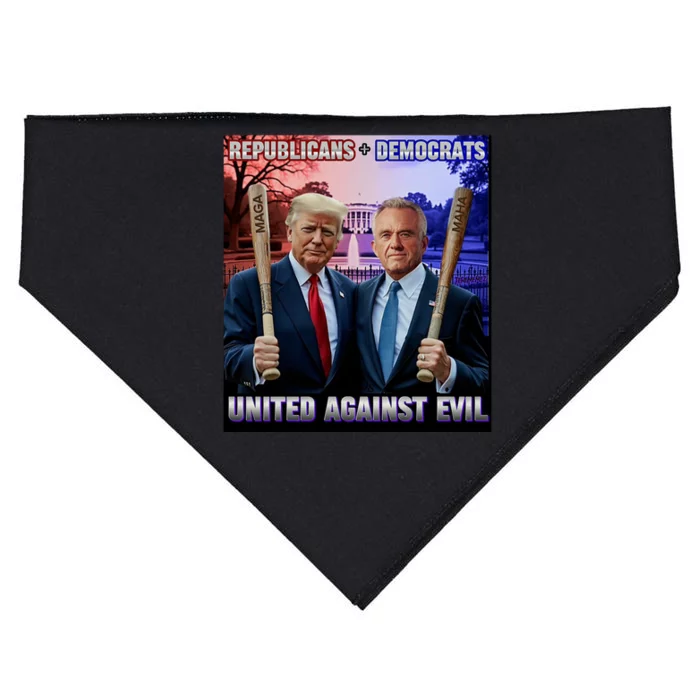 Republicans And Democrats United Against Evil Donald Trump Robert F Kennedy USA-Made Doggie Bandana