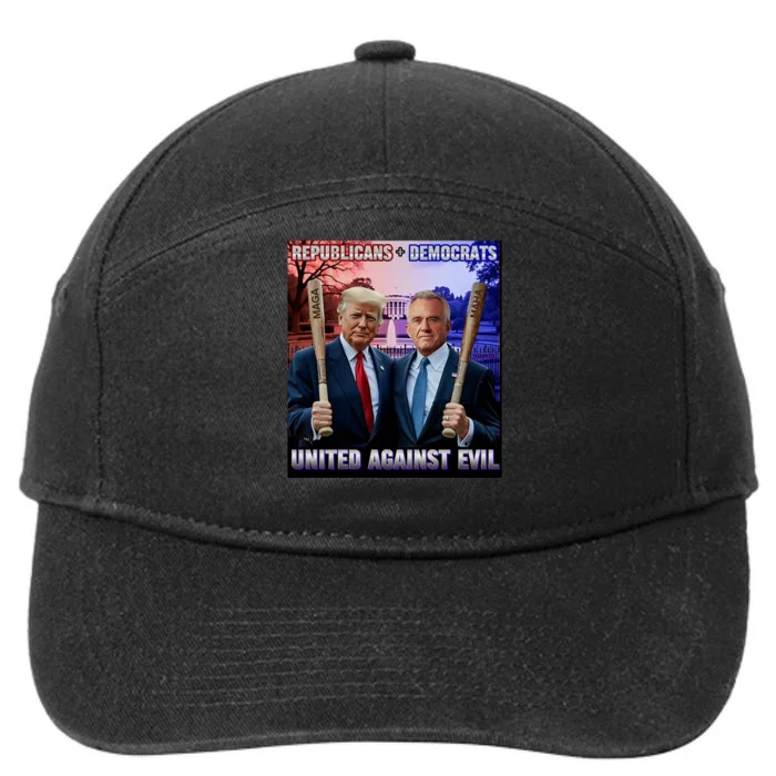 Republicans And Democrats United Against Evil Donald Trump Robert F Kennedy 7-Panel Snapback Hat