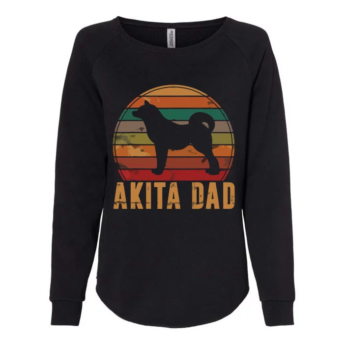 Retro Akita Dad Gift Akita Daddy Dog Owner Pet Father Womens California Wash Sweatshirt