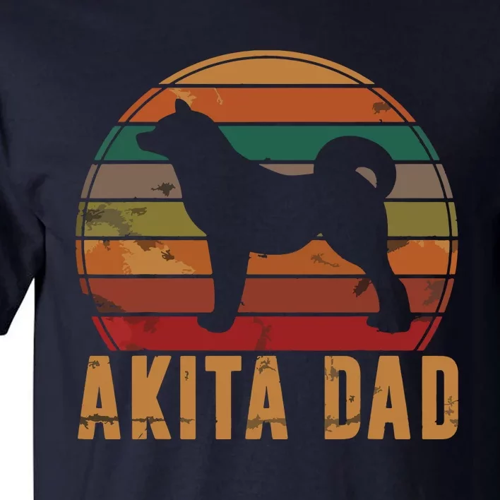 Retro Akita Dad Gift Akita Daddy Dog Owner Pet Father Tall T-Shirt