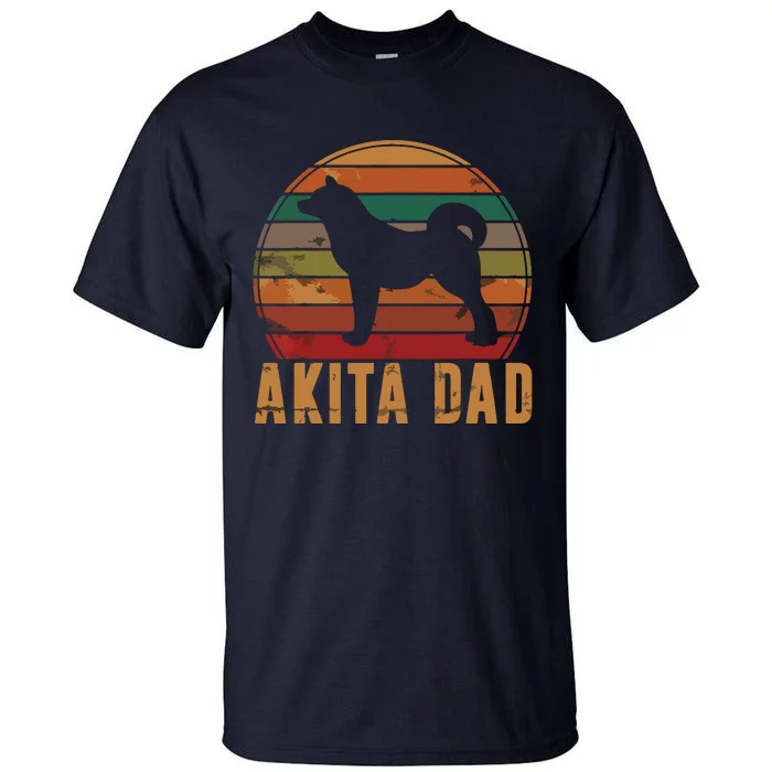 Retro Akita Dad Gift Akita Daddy Dog Owner Pet Father Tall T-Shirt