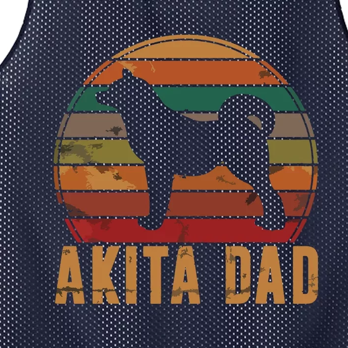 Retro Akita Dad Gift Akita Daddy Dog Owner Pet Father Mesh Reversible Basketball Jersey Tank