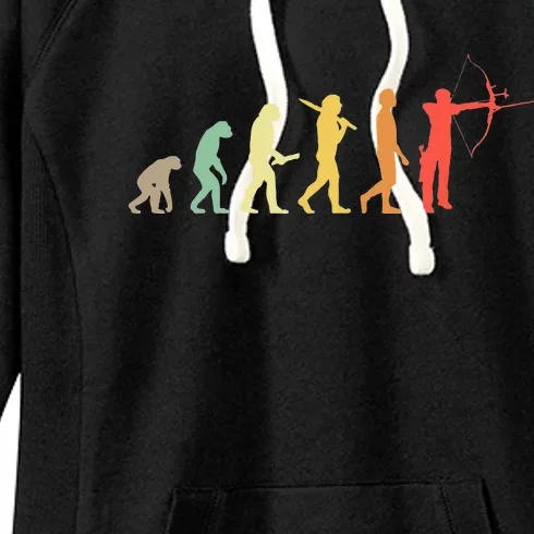 Retro Archery Evolution Gift For Archers & Bowmen Women's Fleece Hoodie