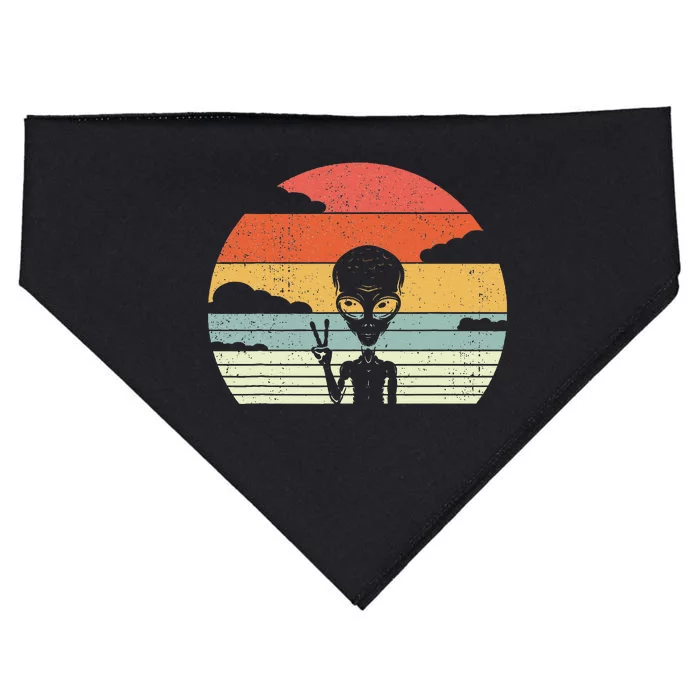 Retro Alien Extraterrestrial Space USA-Made Doggie Bandana