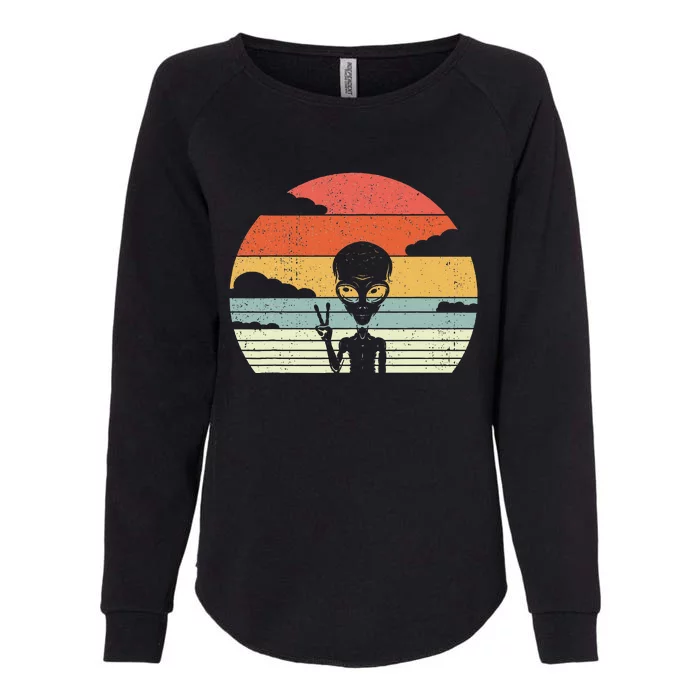 Retro Alien Extraterrestrial Space Womens California Wash Sweatshirt