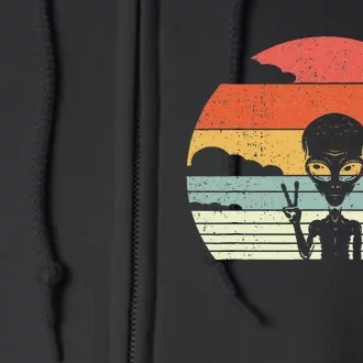 Retro Alien Extraterrestrial Space Full Zip Hoodie