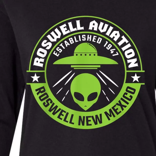 Roswell Aviation Established 1947 Roswell Alien Womens Cotton Relaxed Long Sleeve T-Shirt