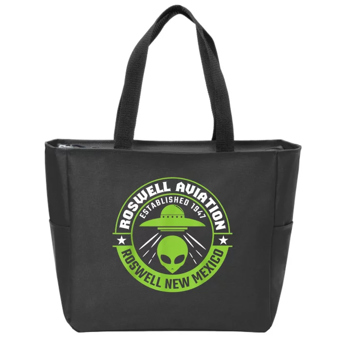 Roswell Aviation Established 1947 Roswell Alien Zip Tote Bag