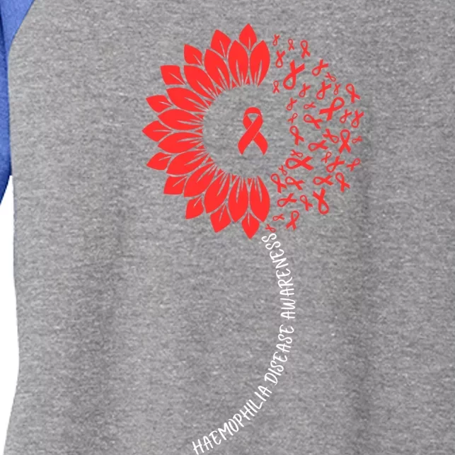 Raise Awareness For World Haemophilia Month Red Sunflower Cool Gift Women's Tri-Blend 3/4-Sleeve Raglan Shirt