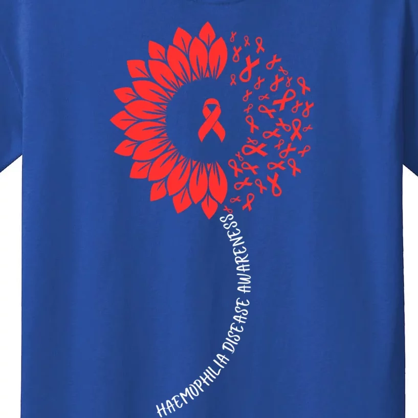 Raise Awareness For World Haemophilia Month Red Sunflower Cool Gift Kids T-Shirt