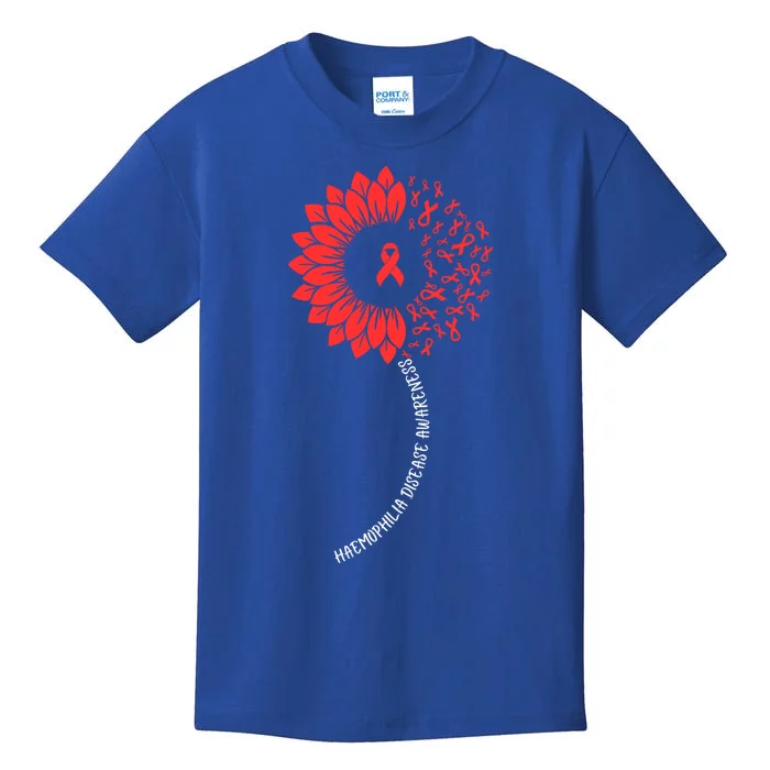 Raise Awareness For World Haemophilia Month Red Sunflower Cool Gift Kids T-Shirt