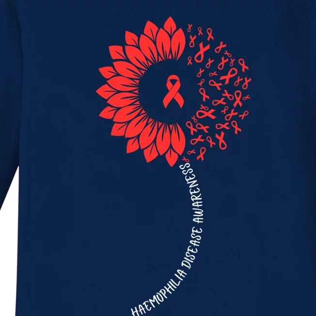 Raise Awareness For World Haemophilia Month Red Sunflower Cool Gift Baby Long Sleeve Bodysuit