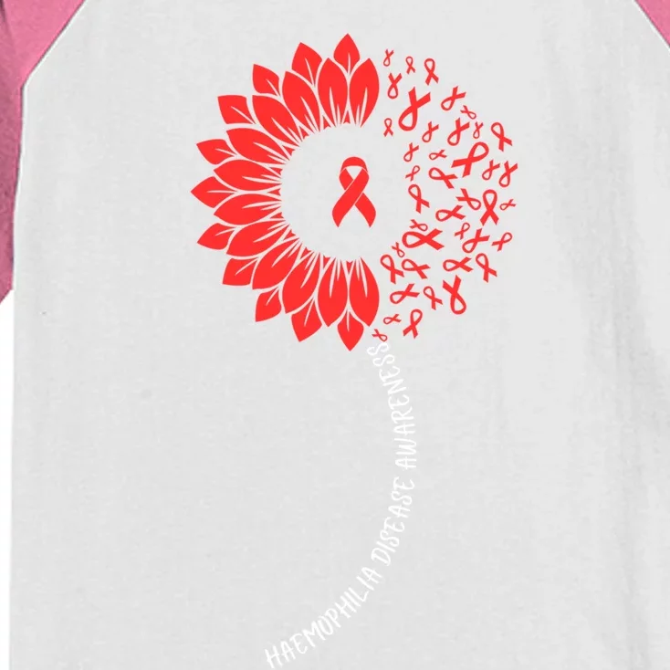 Raise Awareness For World Haemophilia Month Red Sunflower Cool Gift Kids Colorblock Raglan Jersey