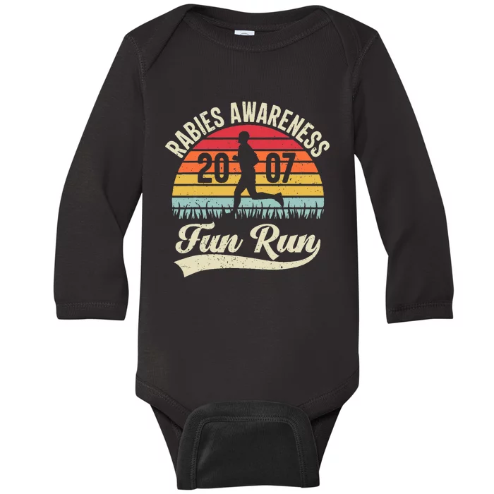 Rabies Awareness Fun Run Funny Tv Comedy Baby Long Sleeve Bodysuit