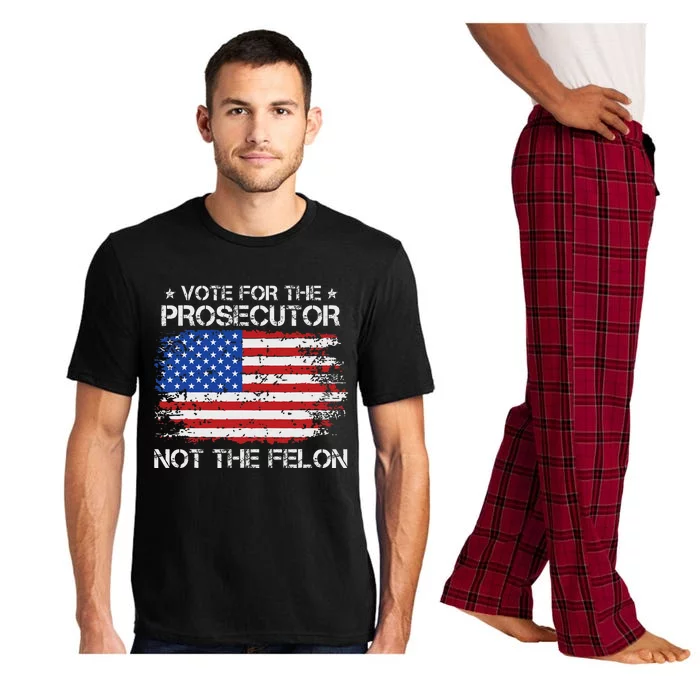 Retro American Flag Vote For The Prosecutor Not The Felon Pajama Set