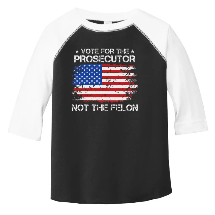 Retro American Flag Vote For The Prosecutor Not The Felon Toddler Fine Jersey T-Shirt