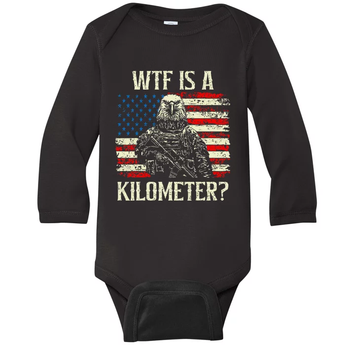 Retro American Flag Baby Long Sleeve Bodysuit