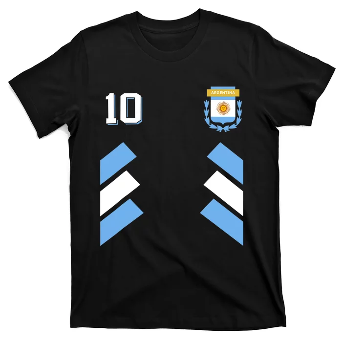 Retro10 Argentina Football Argentinian Soccer Argentina Flag T-Shirt