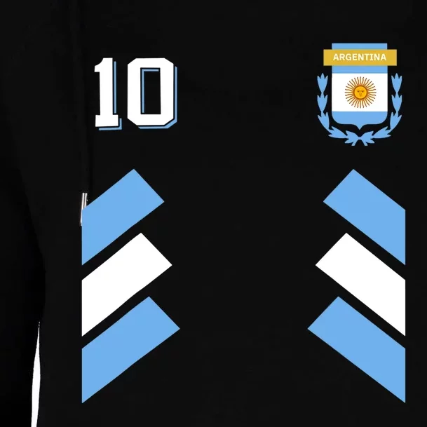 Retro10 Argentina Football Argentinian Soccer Argentina Flag Womens Funnel Neck Pullover Hood