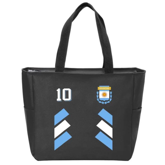 Retro10 Argentina Football Argentinian Soccer Argentina Flag Zip Tote Bag