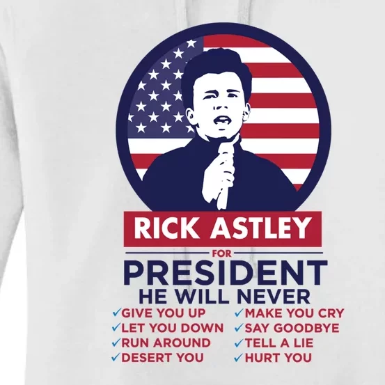 Rick Astley For President Women's Pullover Hoodie