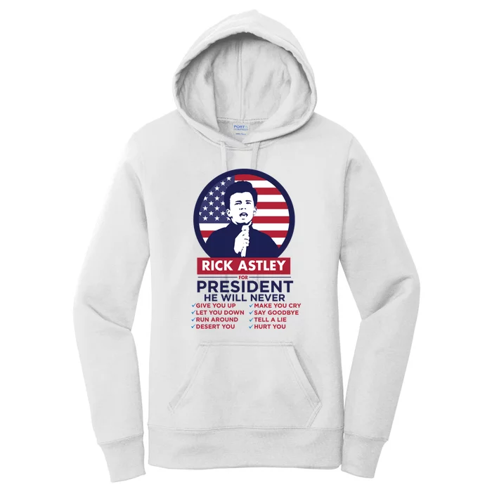 Rick Astley For President Women's Pullover Hoodie