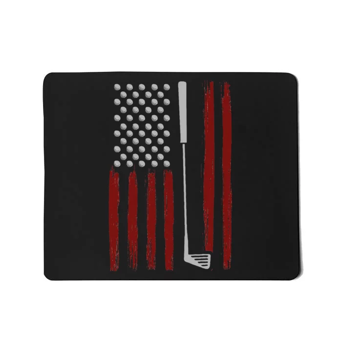 Retro American Flag Golf Gift For Golfer Funny Golf Club Mousepad