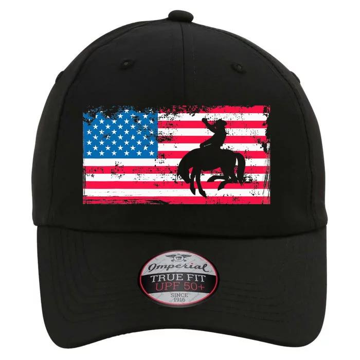 Retro American Flag Rodeo Bronc Horse Riding Cowboy Cowgirl The Original Performance Cap