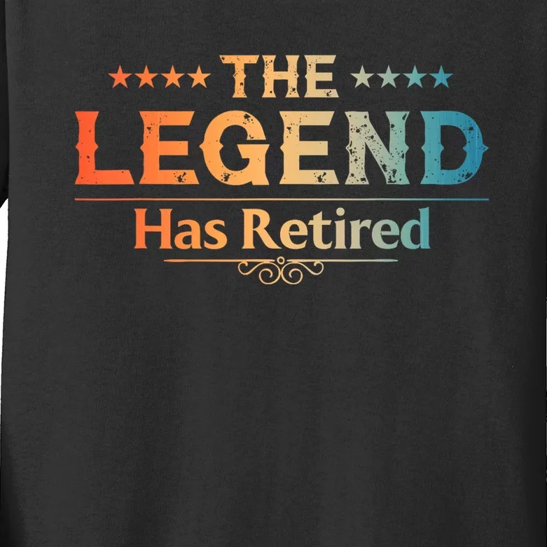 Retired Art For Women Retiring Retiree Retirement Kids Long Sleeve Shirt