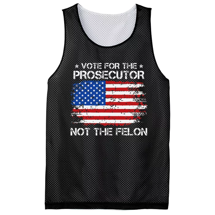 Retro American Flag Vote For The Prosecutor Not The Felon Mesh Reversible Basketball Jersey Tank