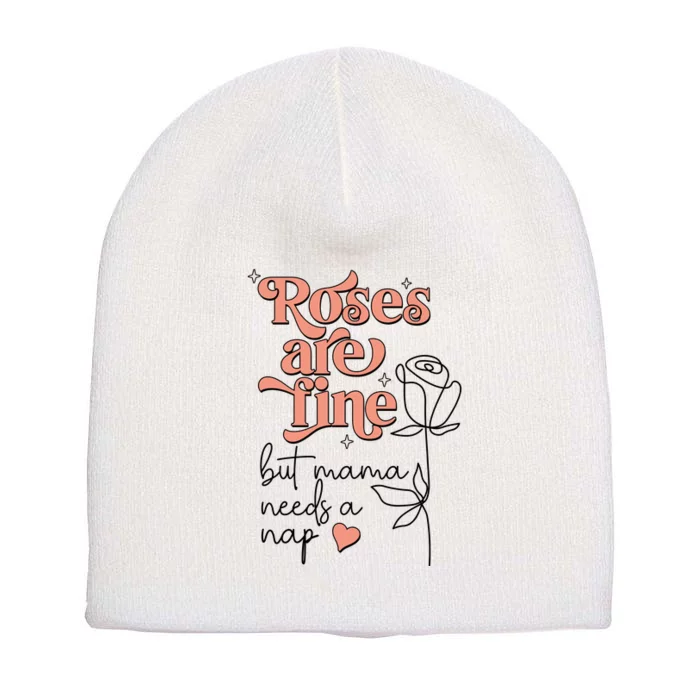 Roses Are Fine Funny Mom Valentine's Day Short Acrylic Beanie