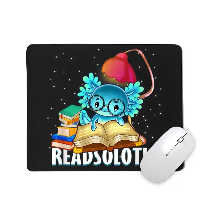 Readsolotl Axolotl Funny Reading Fish Books Lizard Mousepad