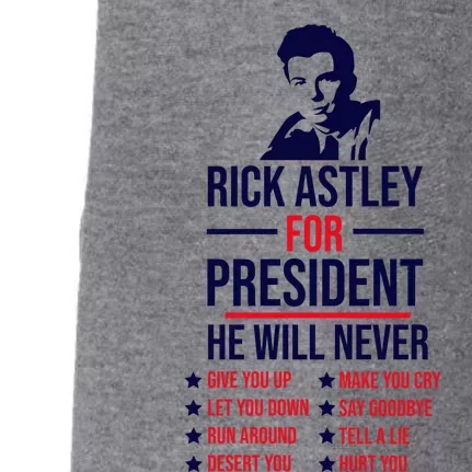 Rick Astley For President Doggie 3-End Fleece Hoodie