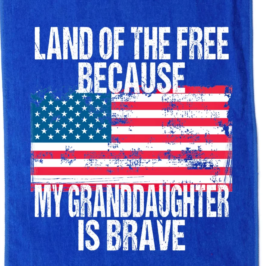 Retro American Flag Land Of The Free Military Granddaughter Gift Platinum Collection Golf Towel