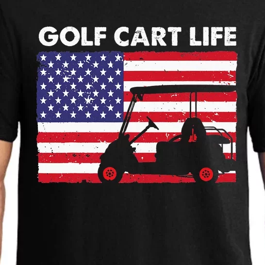 Retro American Flag Golf Gift for Golfer Funny Golf Pajama Set