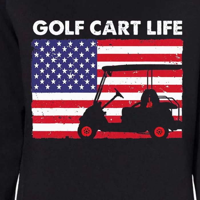 Retro American Flag Golf Gift for Golfer Funny Golf Womens California Wash Sweatshirt