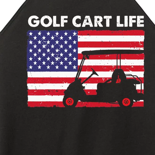 Retro American Flag Golf Gift for Golfer Funny Golf Women’s Perfect Tri Rocker Tank