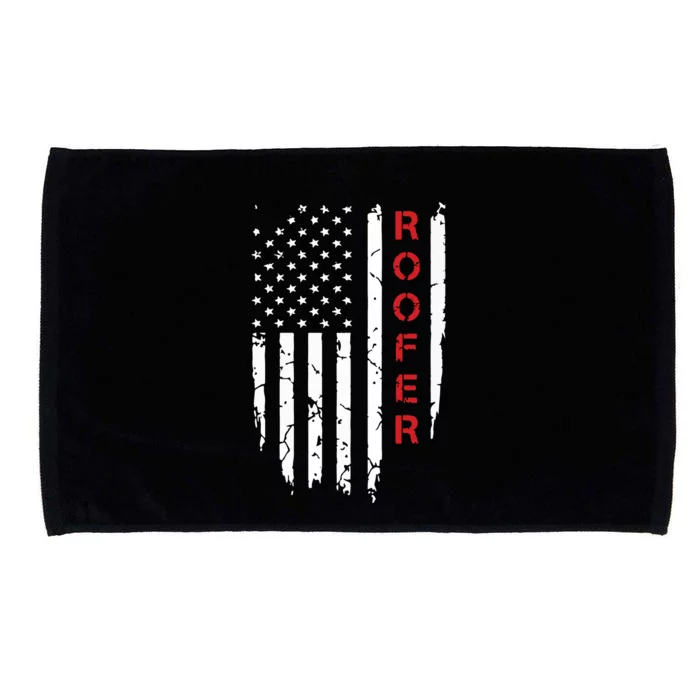 Roofer American Flag Vintage 4th Of July Patriotic Roofing Microfiber Hand Towel