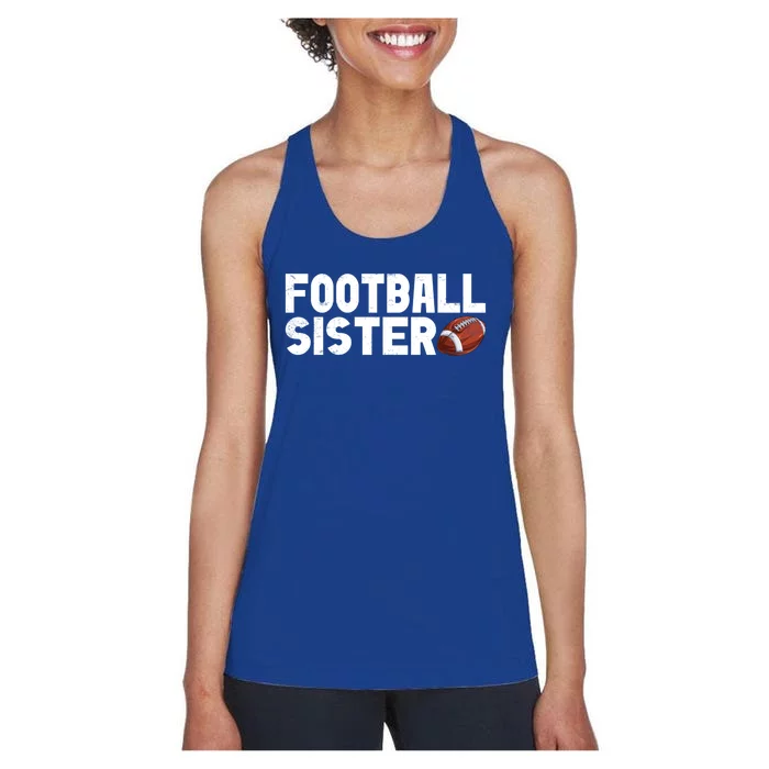 Retro American Football Sis Family Matching Sister Gift Women's Racerback Tank