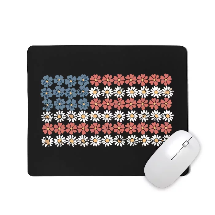 Retro American Flag 4th Of July Mousepad